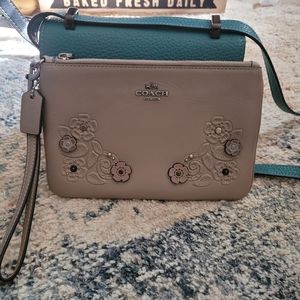 Coach Tea Rose Applique Wristlet